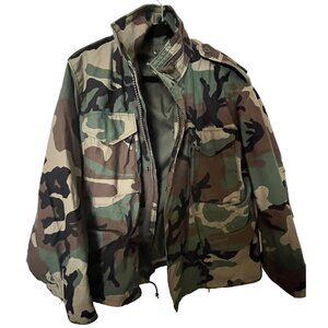 Utility Jacket Woodland Camouflage Medium Extra Short  Military Hooded